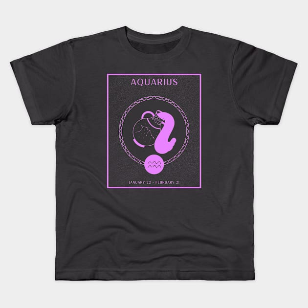 Aquarius Zodiac Design Kids T-Shirt by Tip Top Tee's